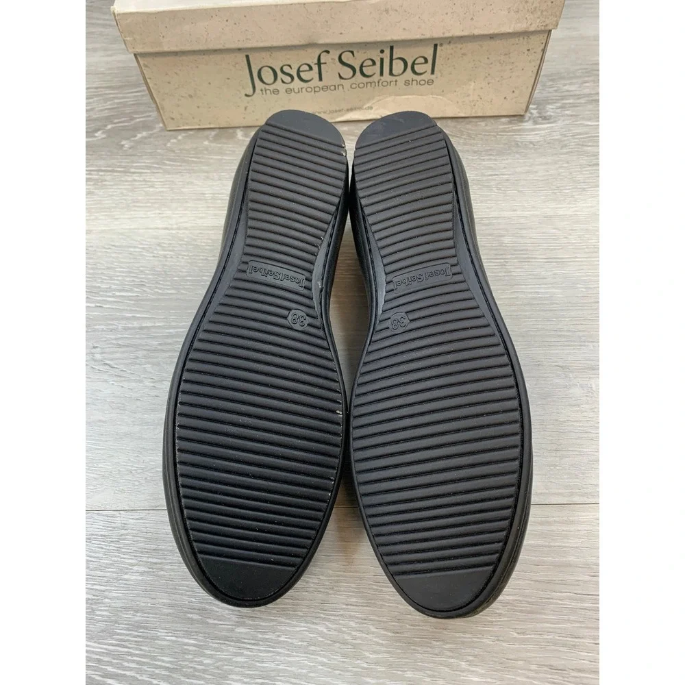 Josef Seibel‎ Pippa Women's Black Leather Perforated 7.5 Ballet Casual Flats